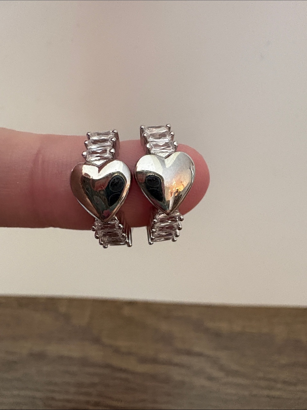 Pretty Bird Silver Heart Hoop Earrings
